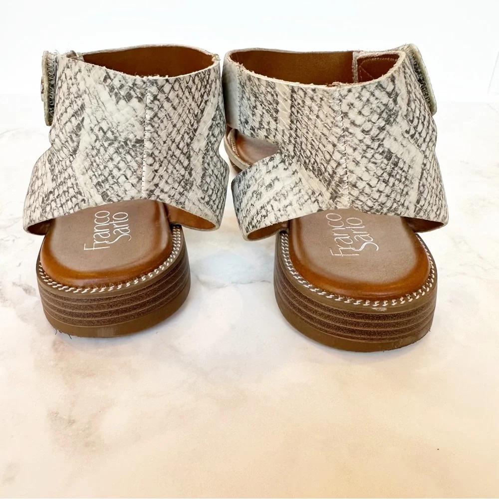 Franco Sarto Genevia Snakeskin Embossed Sandal Size 8.5